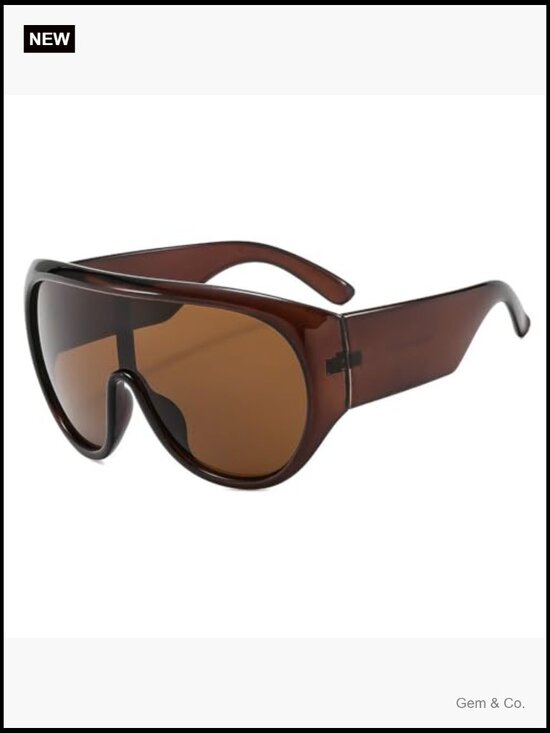 Oversized Pilot Sunglasses Women Big Frame Luxury Round Shades UV400 main image 6